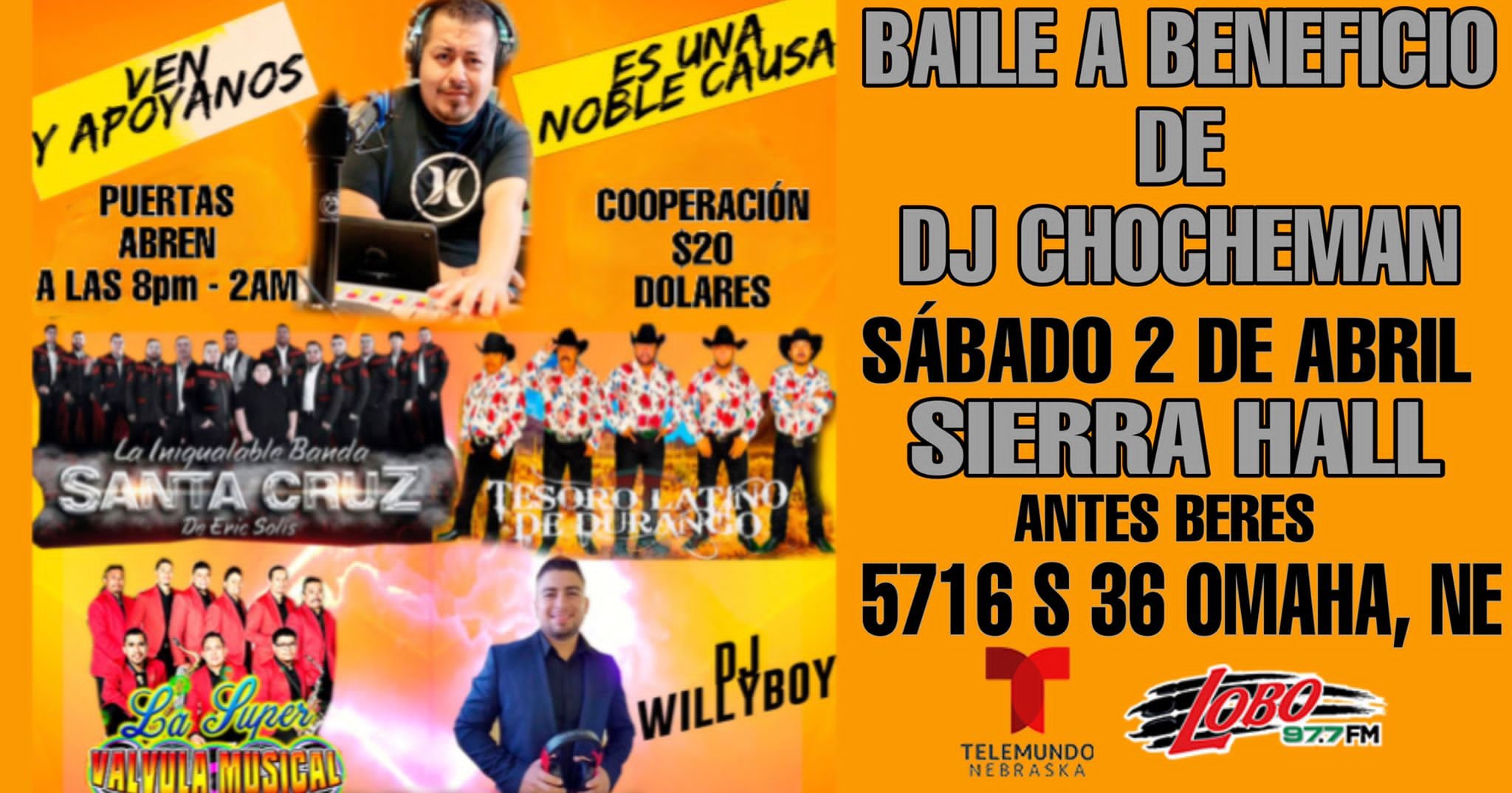 Únase al evento para recaudar fondos a beneficio de DJ Chocheman -  Telemundo Nebraska